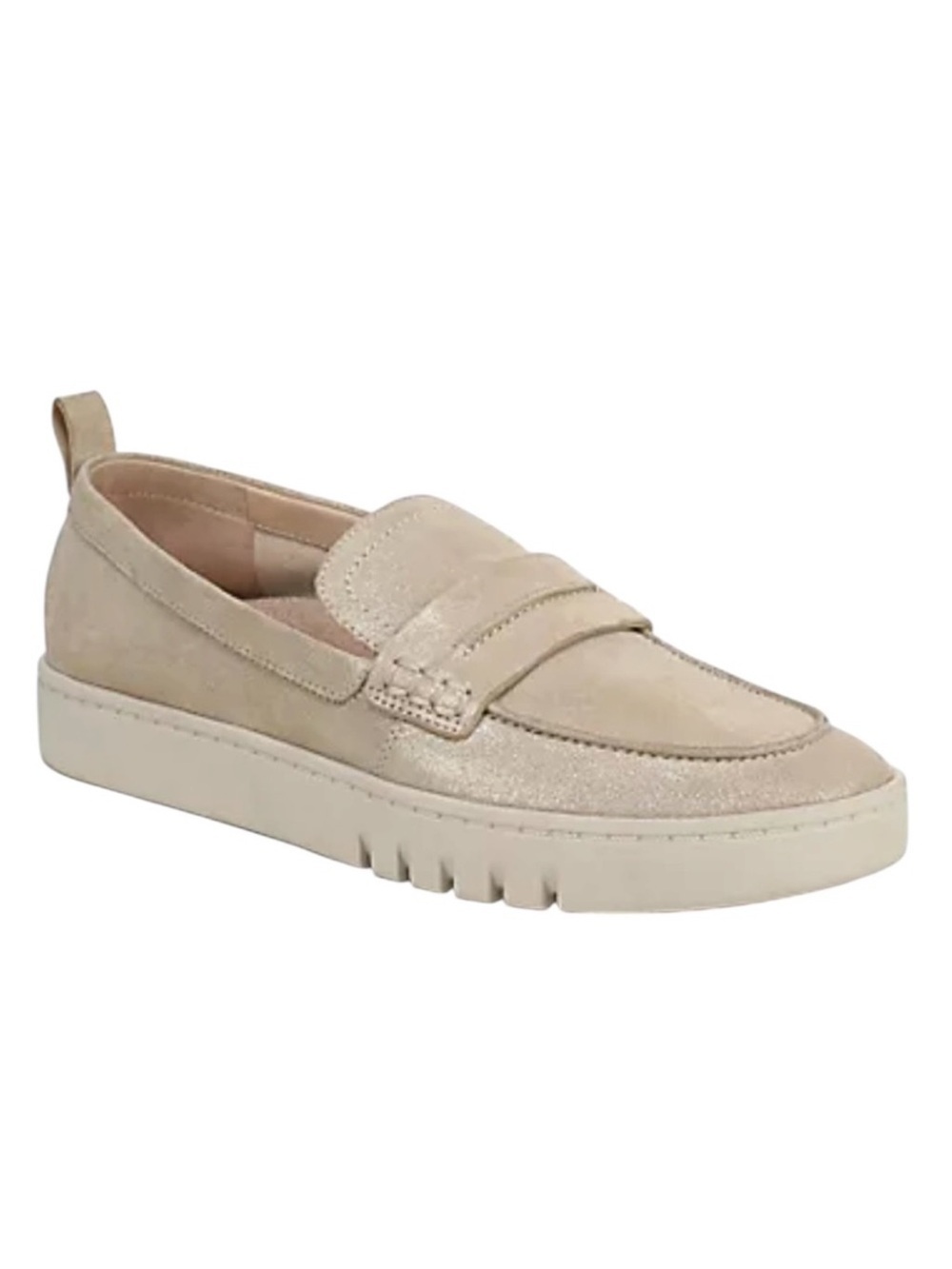 Vionic Uptown Gold Metallic Suede Loafer Size 8